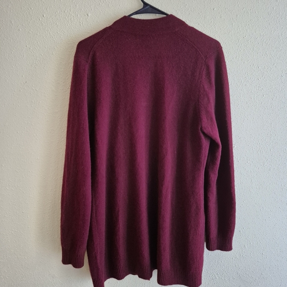 Cashmere Charter Club Luxury Maroon Cardigan Medium - Picture 2 of 5